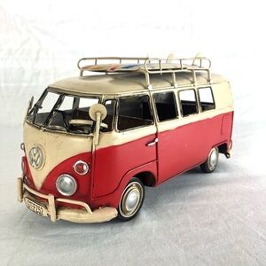 Retro Red and Cream Diecast Van Decor